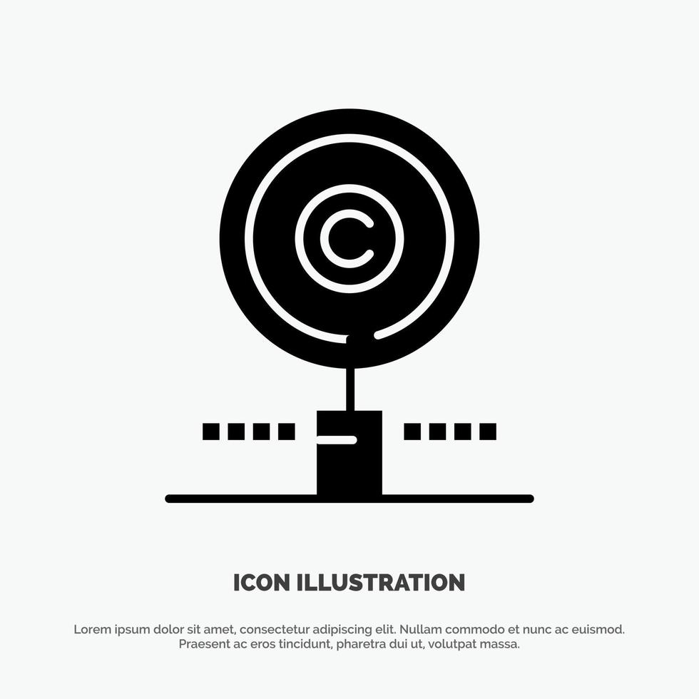 Content Copyright Find Owner Property solid Glyph Icon vector