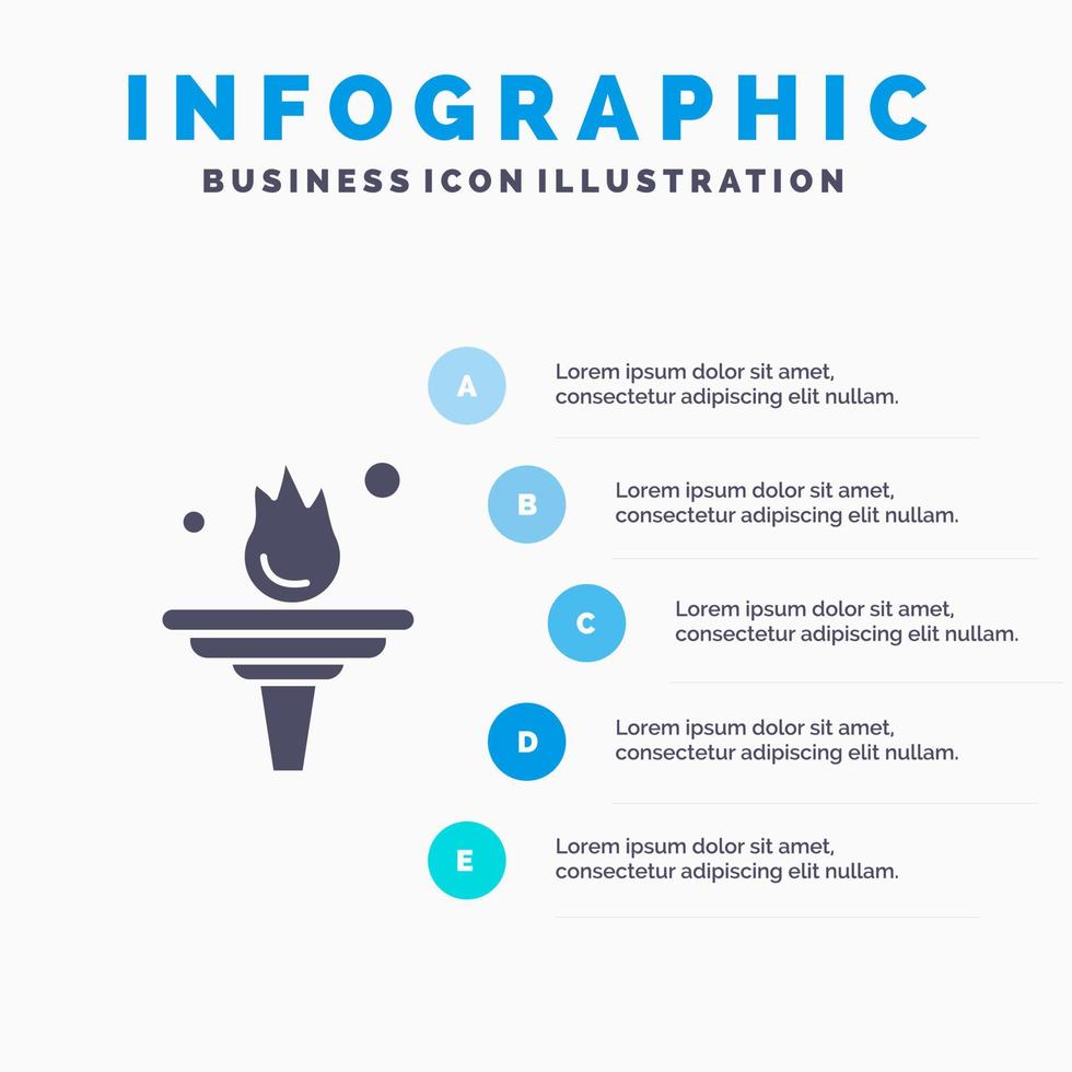 Career Education Motivation Training Solid Icon Infographics 5 Steps Presentation Background vector