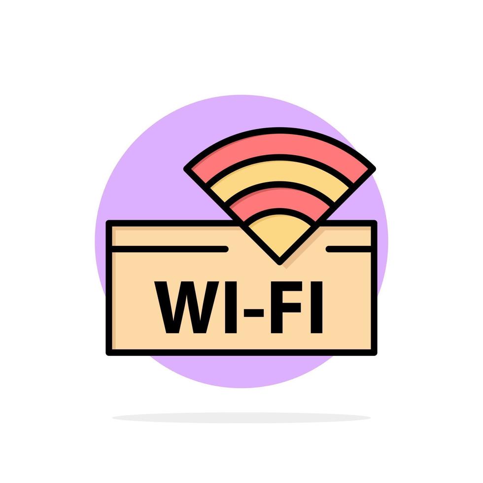 Hotel Wifi Service Device Abstract Circle Background Flat color Icon vector