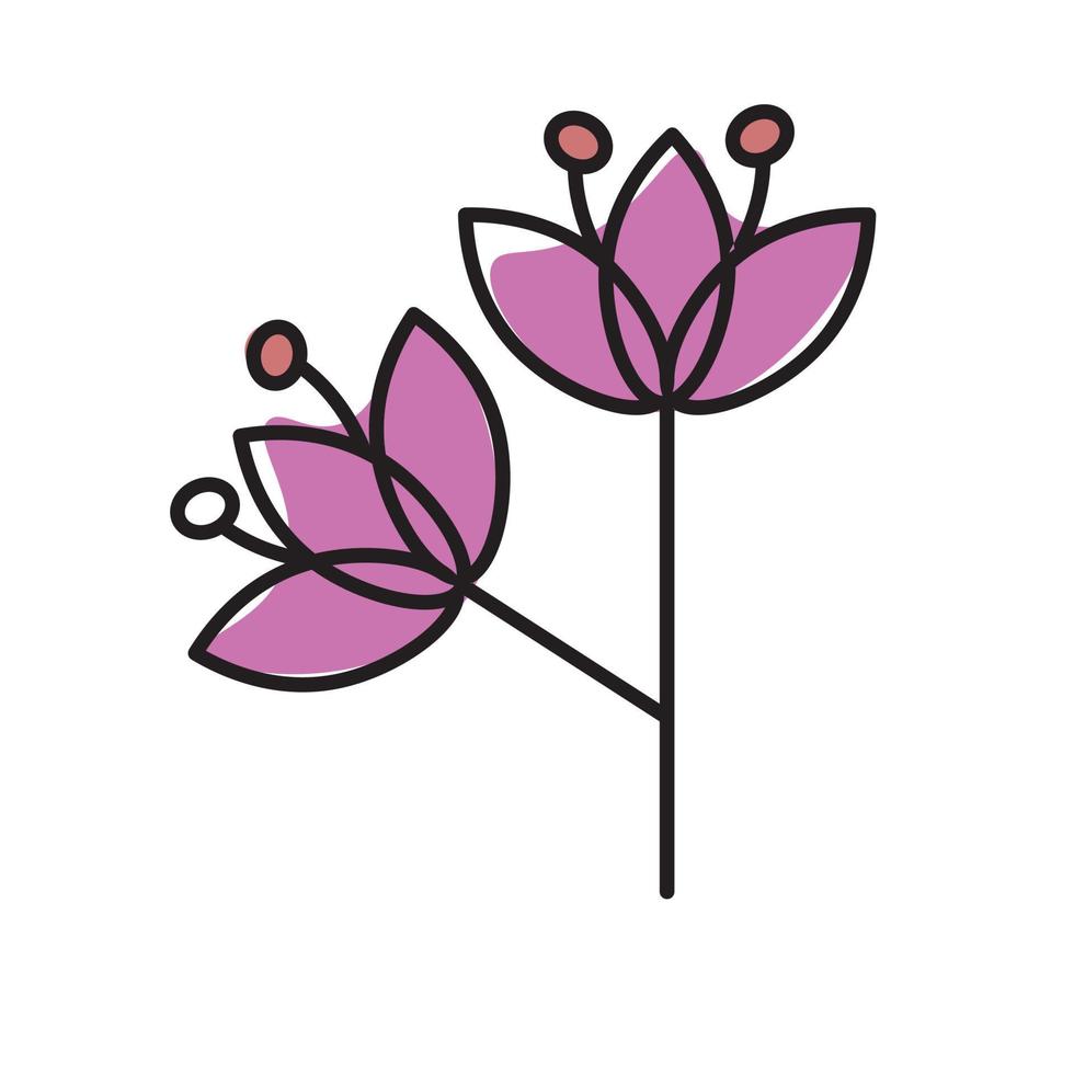 Icon set of flower with color vector