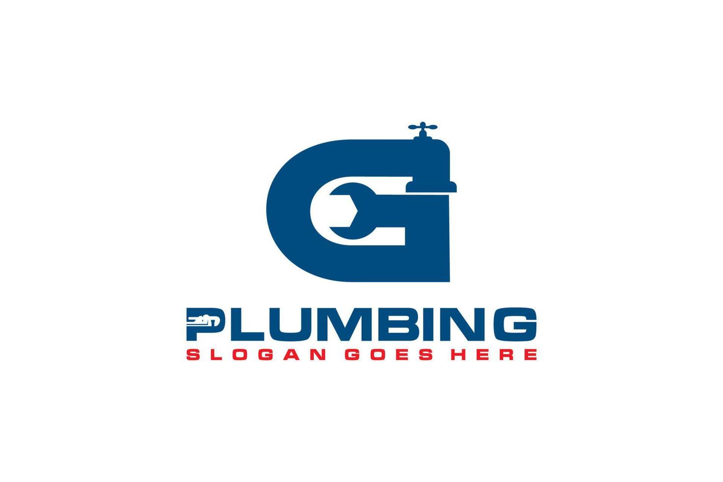 G Initial for Plumbing Service Logo Template, Water Service Logo icon vector. vector