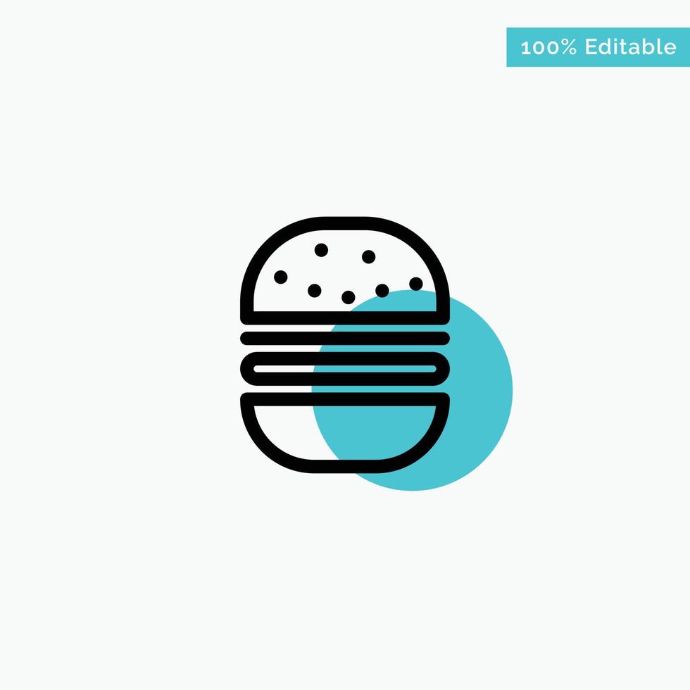 Burger Fast food Fast Food turquoise highlight circle point Vector icon