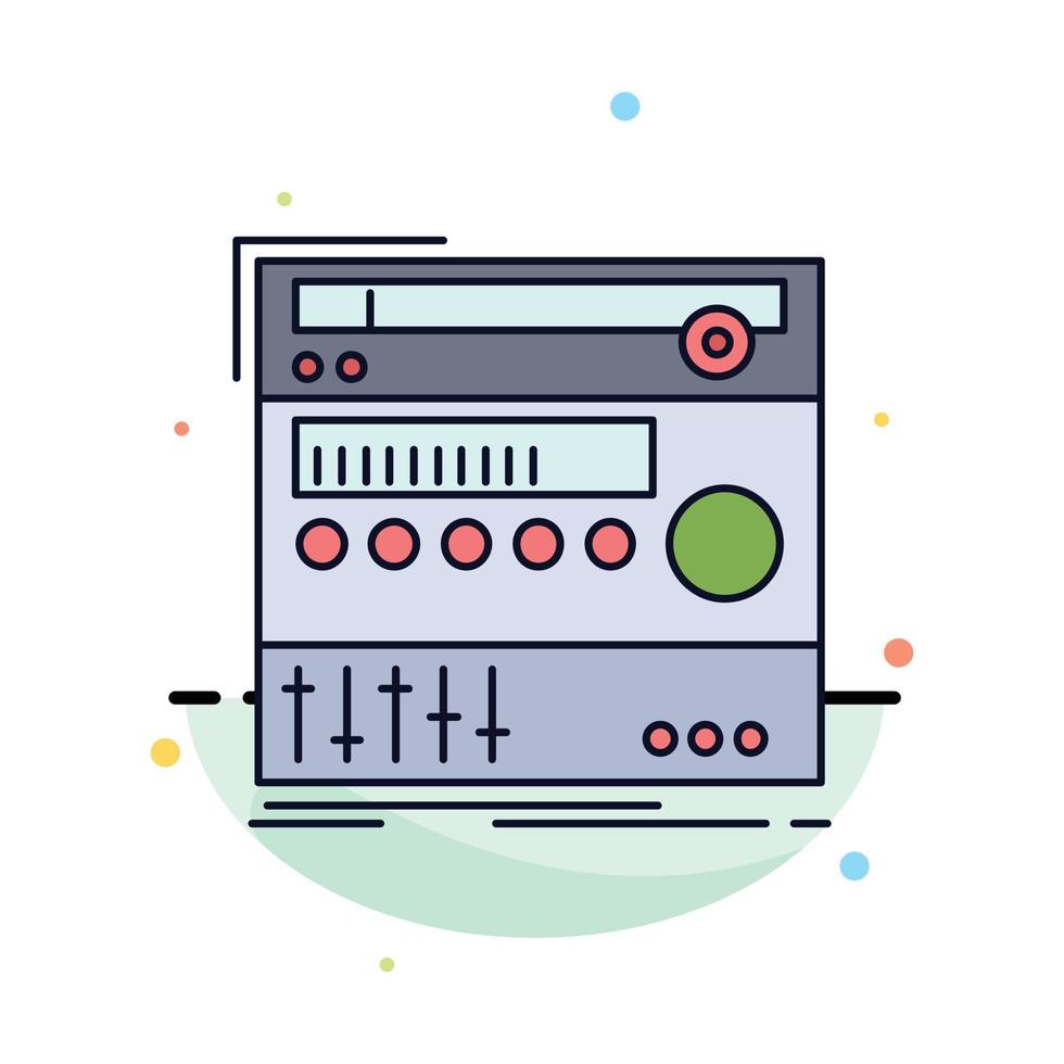 rack component module sound studio Flat Color Icon Vector