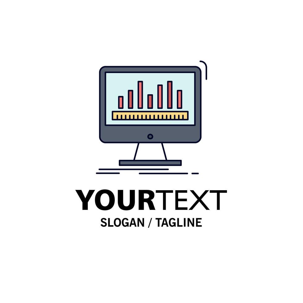 analytics processing dashboard data stats Flat Color Icon Vector