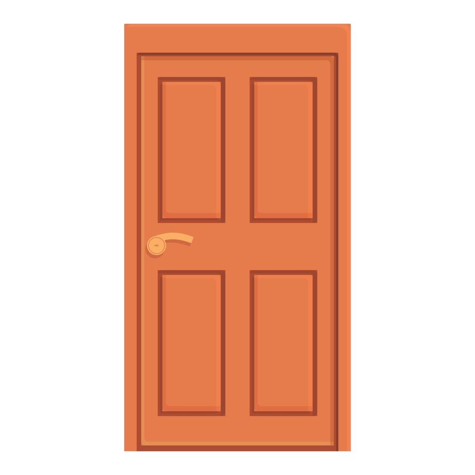 Exterior door icon cartoon vector. Home wood vector