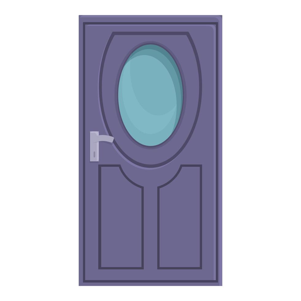 Purple door icon cartoon vector. Front home vector