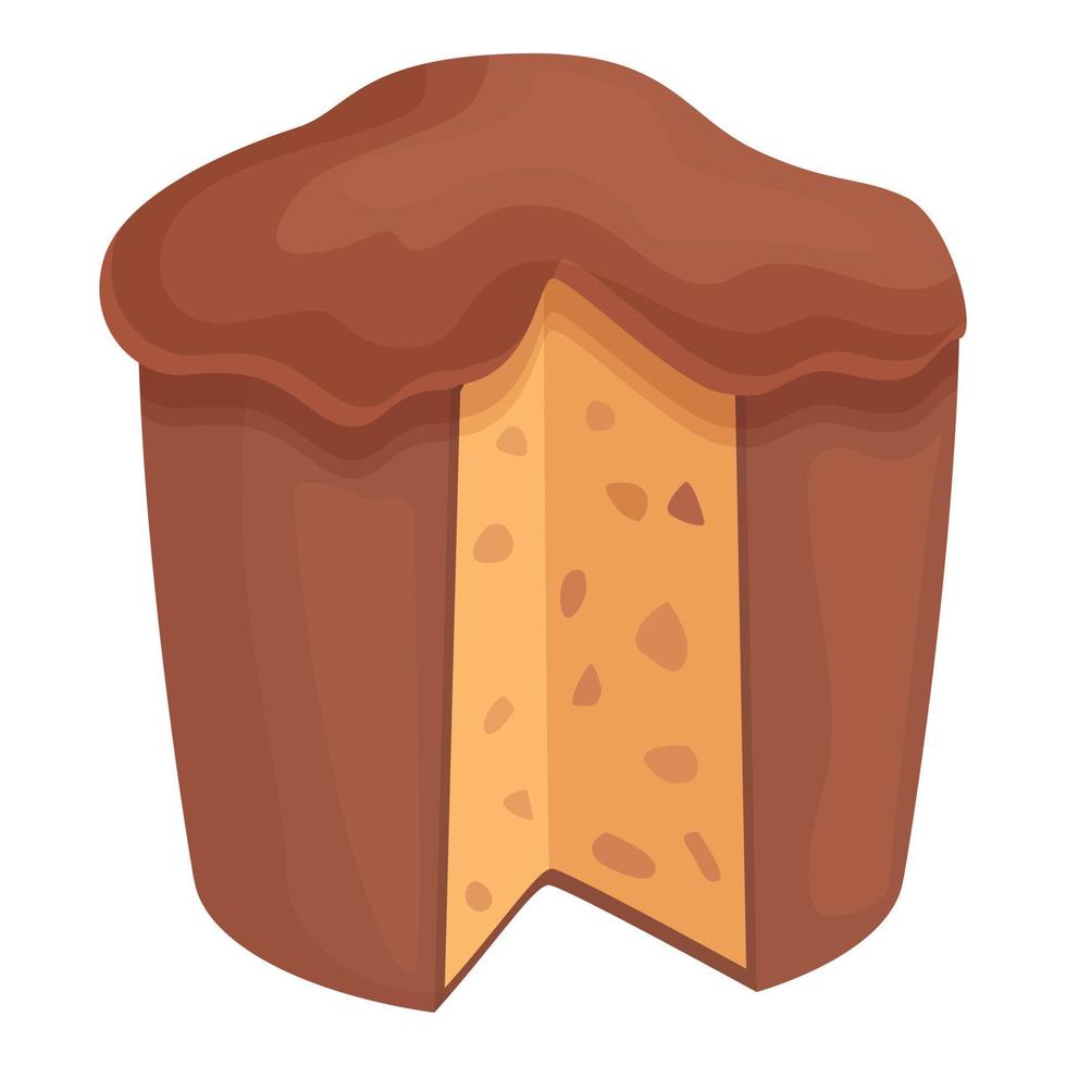 Panettone cake icon cartoon vector. Italian bread vector