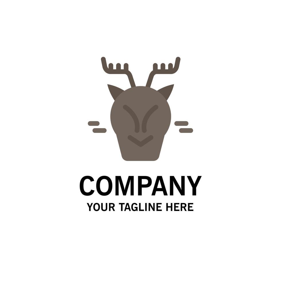 Alpine Arctic Canada Reindeer Business Logo Template Flat Color vector