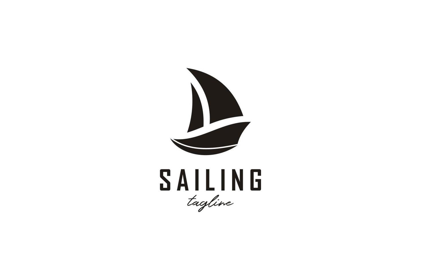 Simple Sailing Yacht Silhouette Logo design inspiration vector