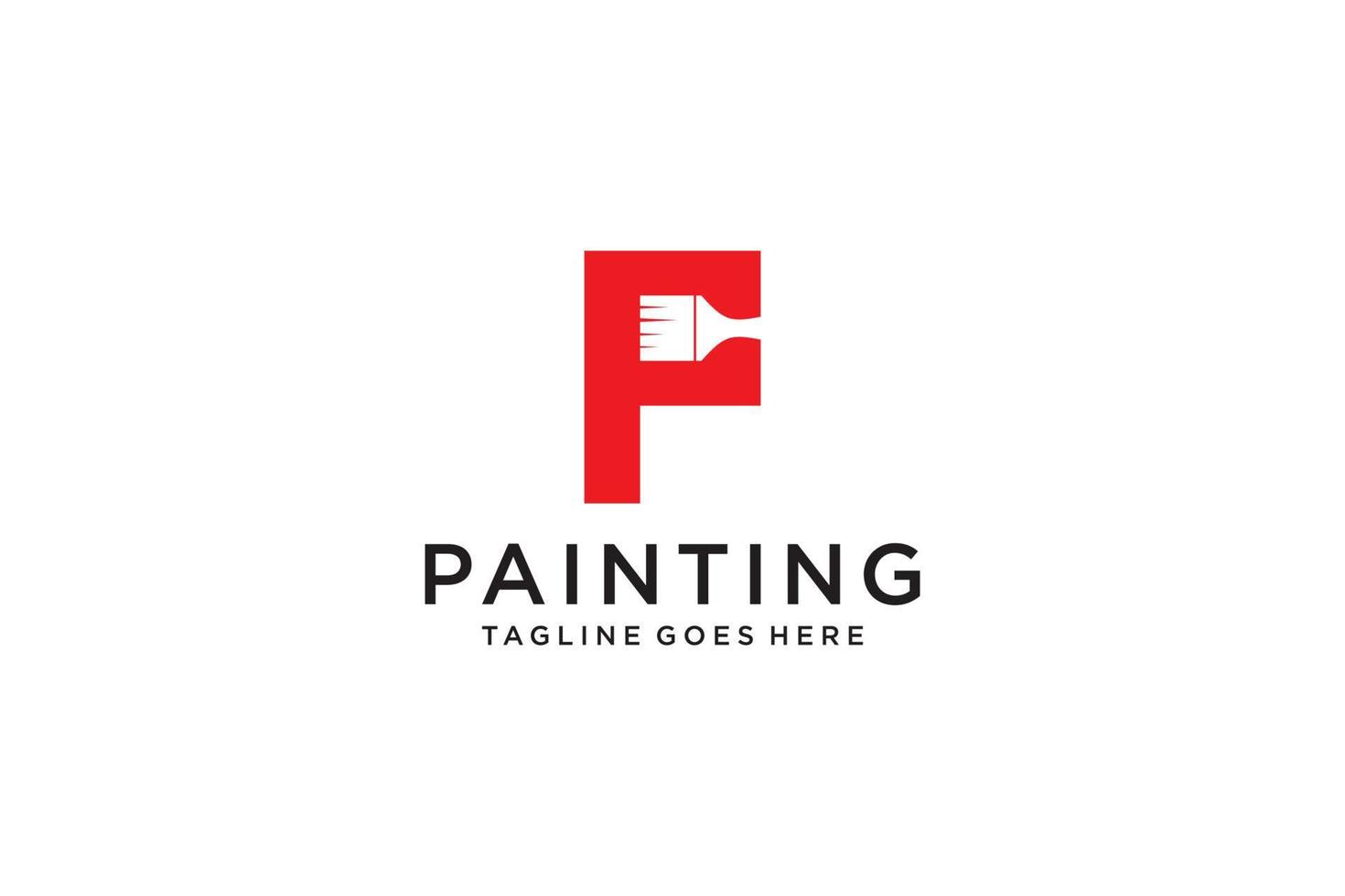 letra f para logotipo de pintura, logotipo de servicios de pintura, vector de logotipo de pintura