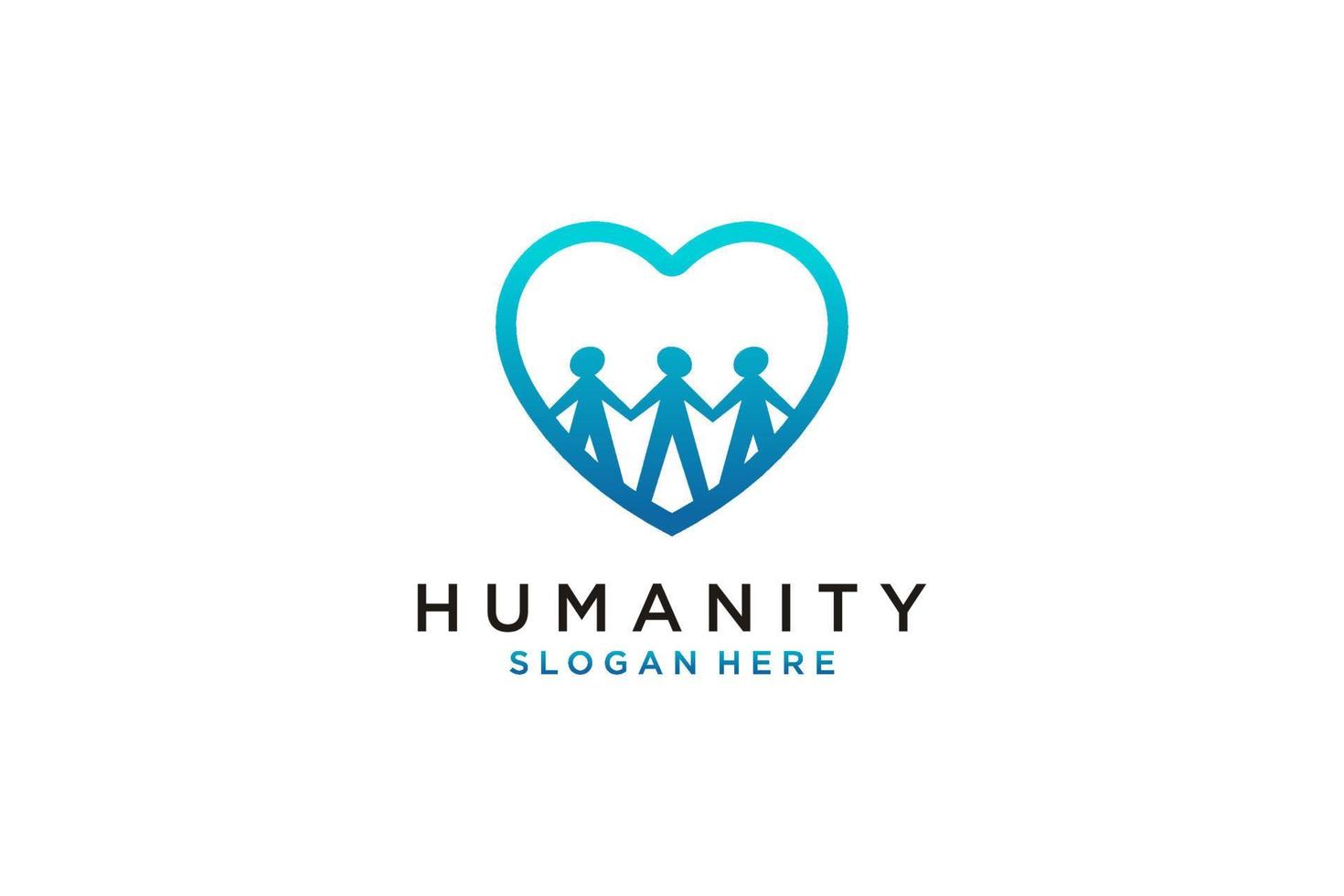 Social Humanity People Logo. Flat Vector Logo Design Template Element