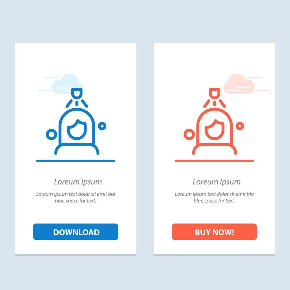 Woman Shower Wash Cleaning  Blue and Red Download and Buy Now web Widget Card Template vector