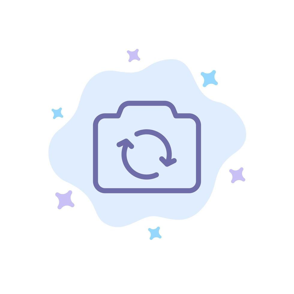 Camera Refresh Basic Ui Blue Icon on Abstract Cloud Background vector