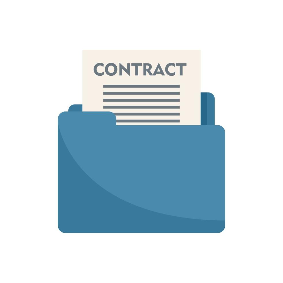 Notary mail contract icon flat isolated vector