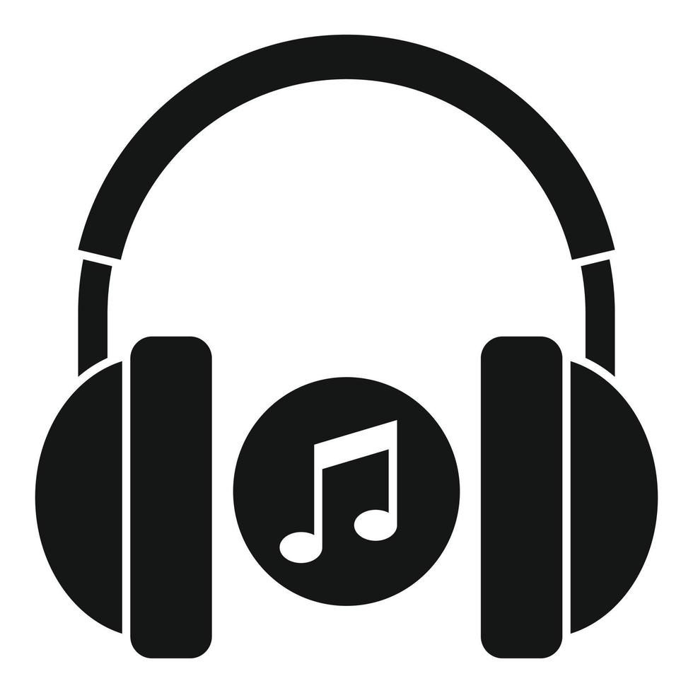 Music headphone icon simple vector. Listen radio vector