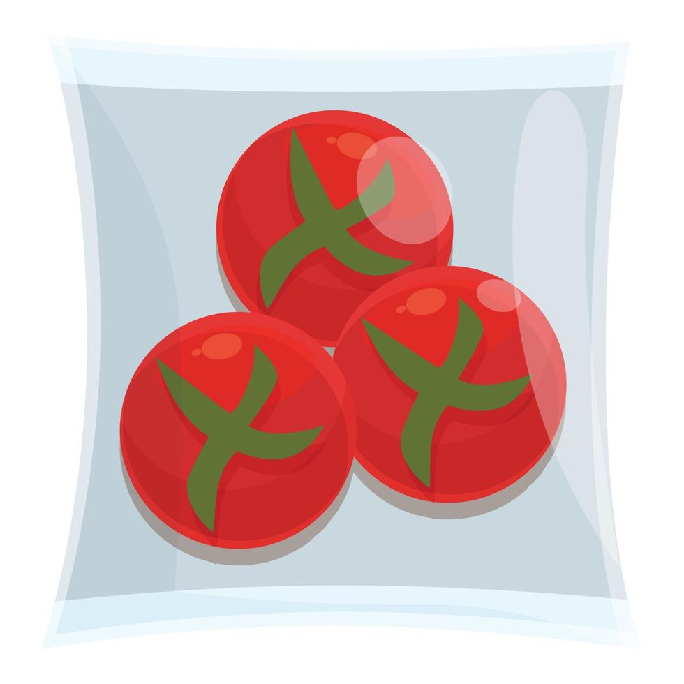 Tomato vacuum bag icon cartoon vector. Food pack vector