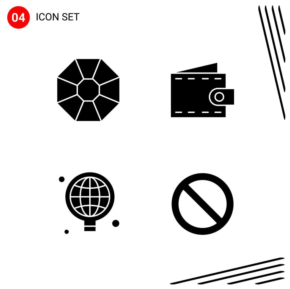 Collection of 4 Vector Icons in solid style Pixle Perfect Glyph Symbols for Web and Mobile Solid Icon Signs on White Background 4 Icons
