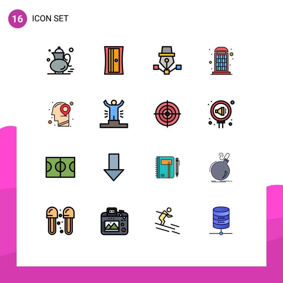 Set of 16 Modern UI Icons Symbols Signs for head phone pen box draw Editable Creative Vector Design Elements