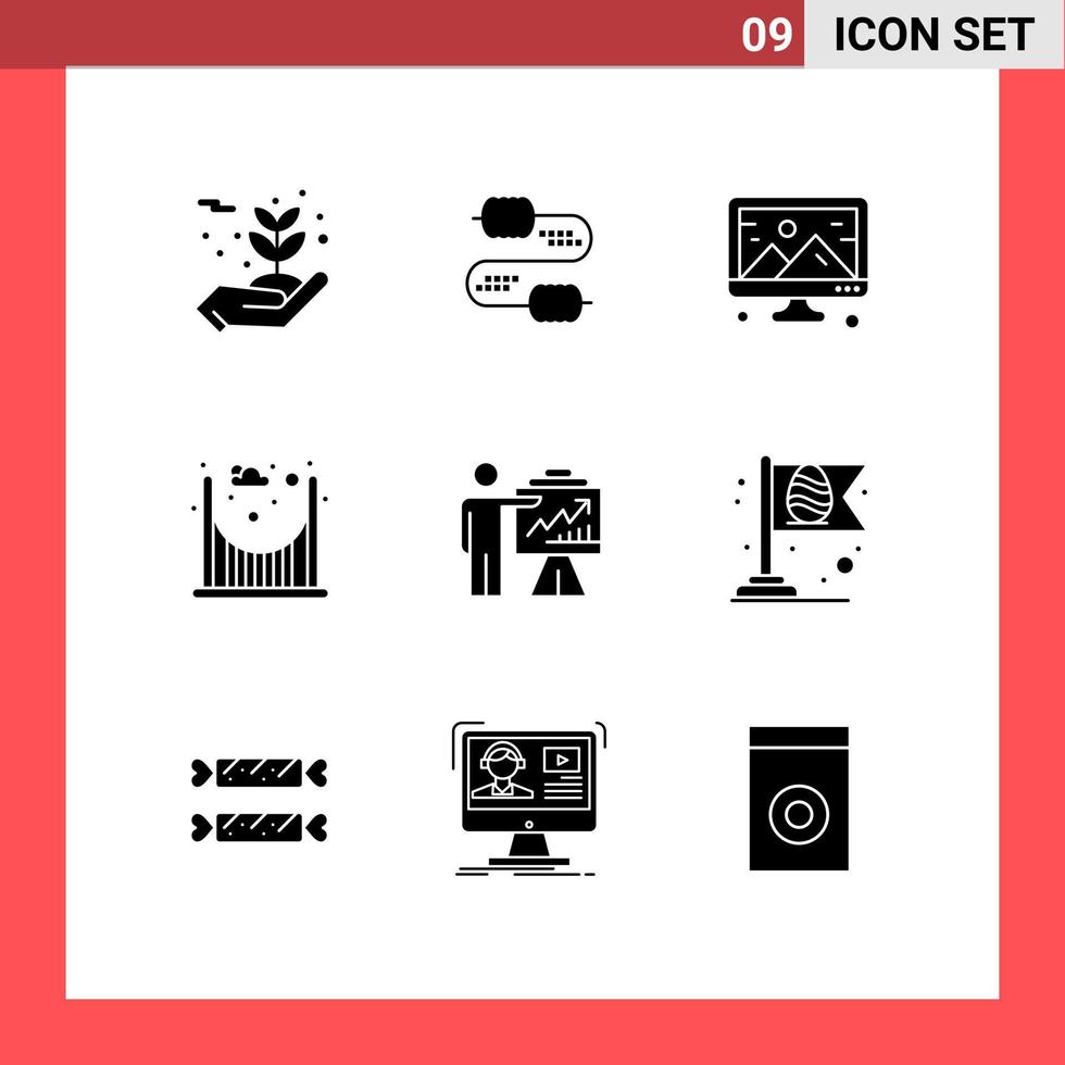 Set of 9 Modern UI Icons Symbols Signs for chart arrow creative passage bridge Editable Vector Design Elements