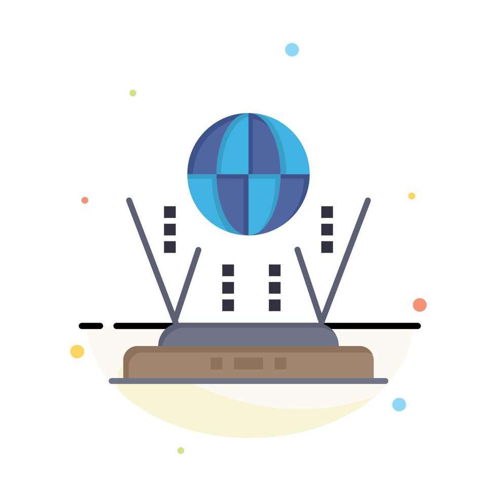 Internet Globe Router Connect Business Logo Template Flat Color vector