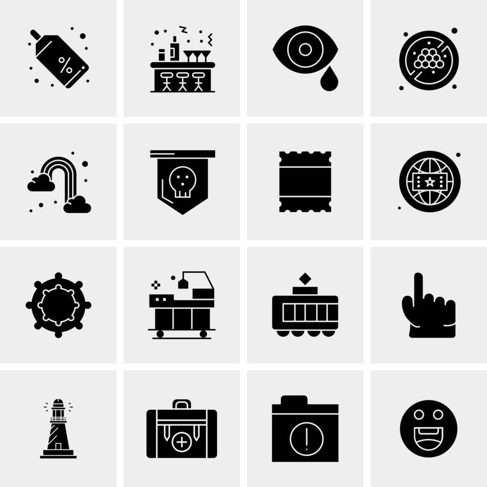 16 iconos de negocios universales vector ilustración de icono creativo para usar en proyectos relacionados con la web y dispositivos móviles