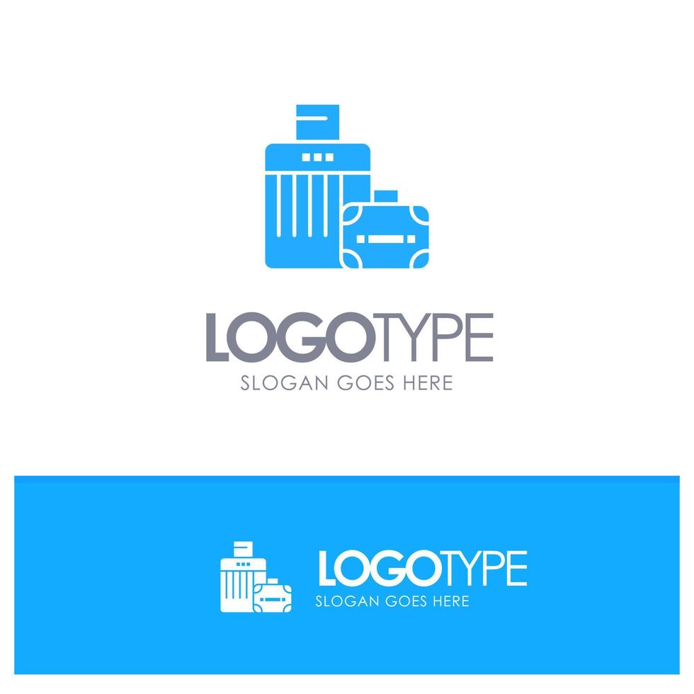 Luggage Bag Handbag Hotel Blue Logo vector