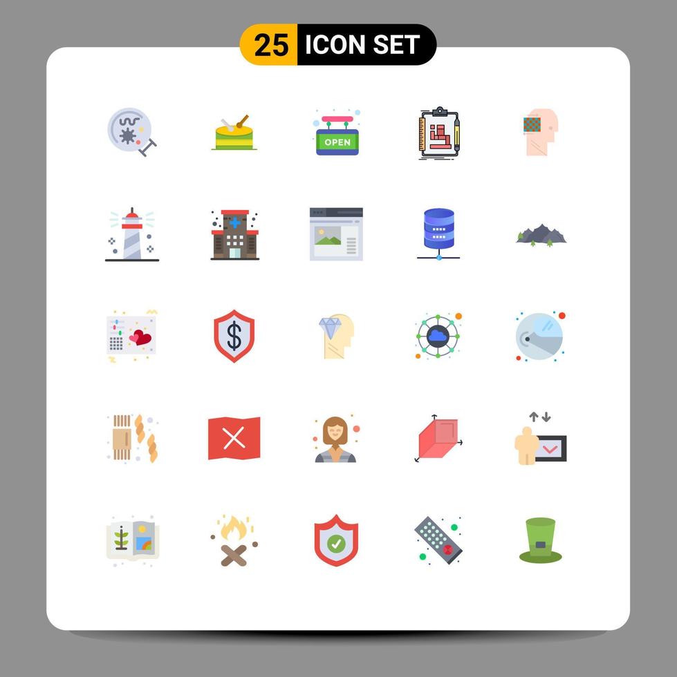 Set of 25 Modern UI Icons Symbols Signs for success user shop workflow scheme Editable Vector Design Elements