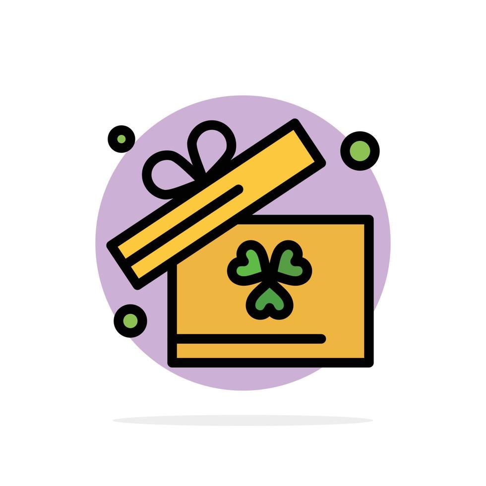 Gift Box Ireland Abstract Circle Background Flat color Icon vector
