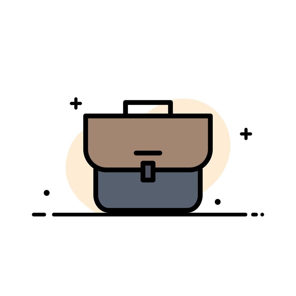 bolsa caso maleta bolsa de trabajo línea plana de negocios lleno icono vector banner plantilla