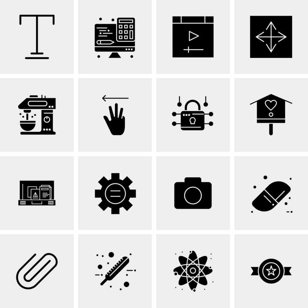 16 iconos de negocios universales vector ilustración de icono creativo para usar en proyectos relacionados con la web y dispositivos móviles