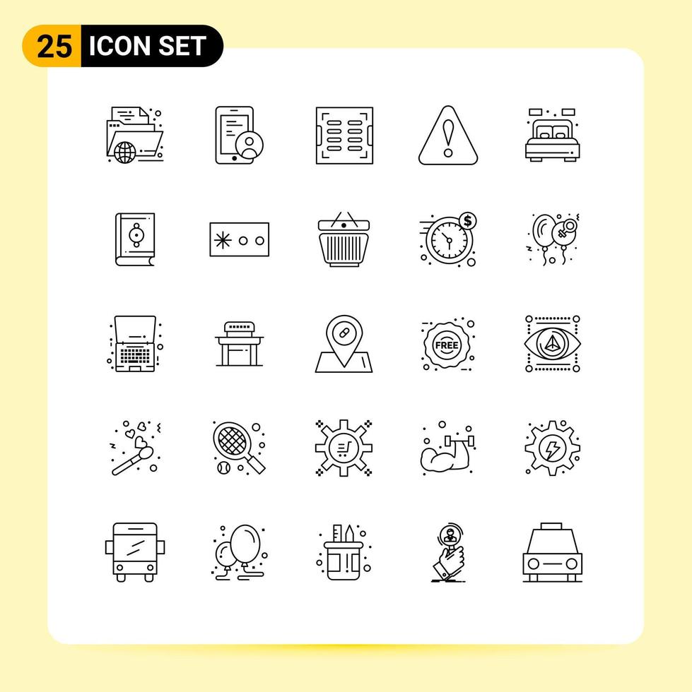 25 Thematic Vector Lines and Editable Symbols of home triangle security alert drain Editable Vector Design Elements