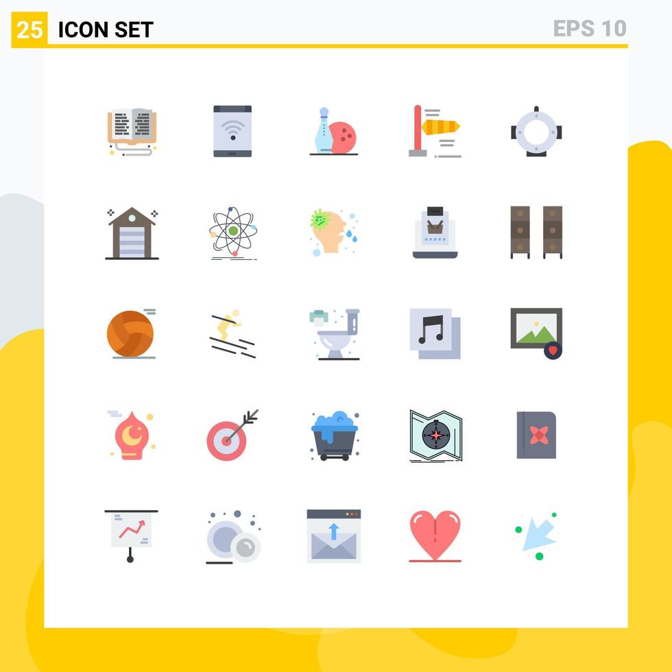 User Interface Pack of 25 Basic Flat Colors of diving wind phone air bowls Editable Vector Design Elements