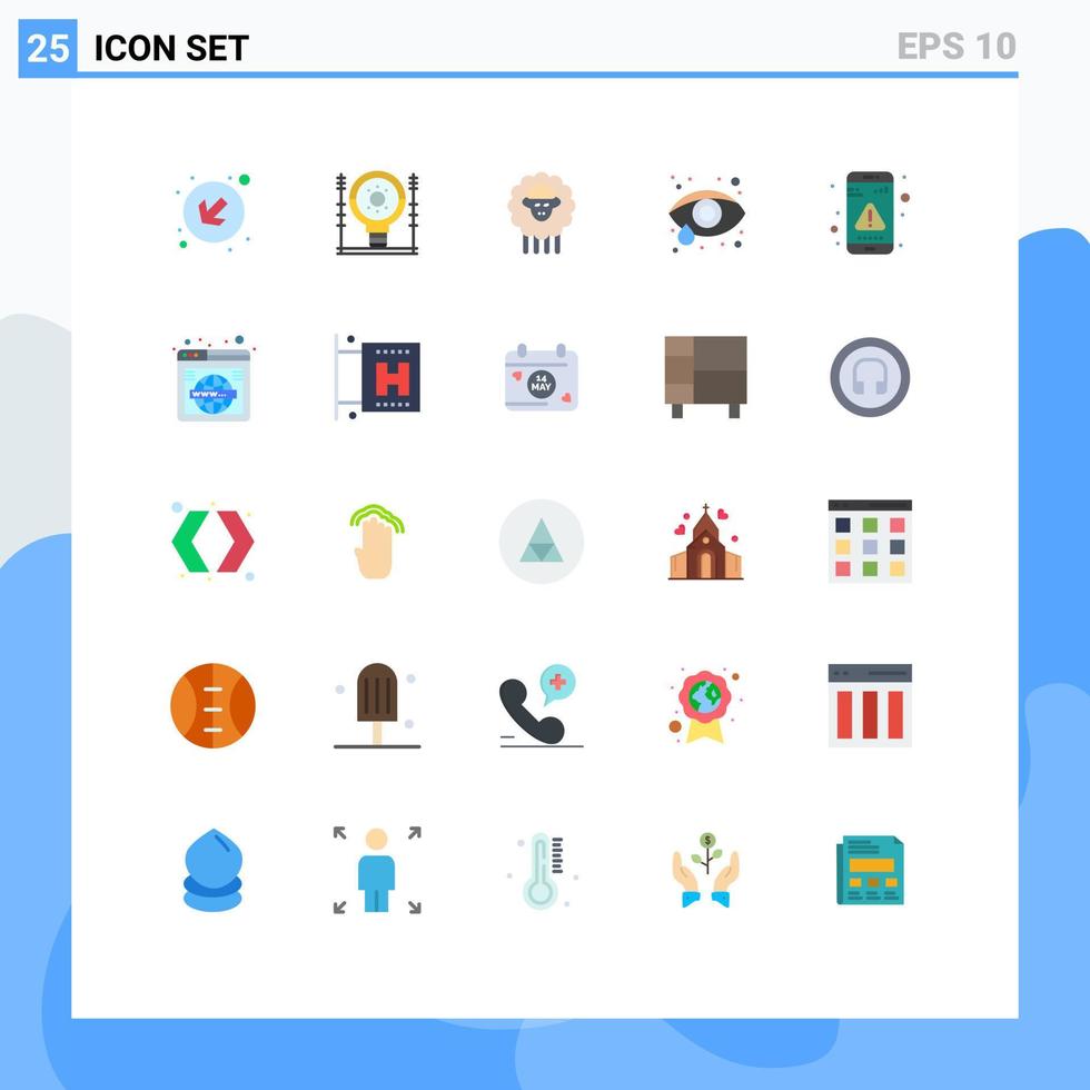 conjunto de 25 iconos modernos de la interfaz de usuario símbolos signos para la aplicación de interacción cordero oftalmología cuidado de los ojos elementos de diseño vectorial editables vector
