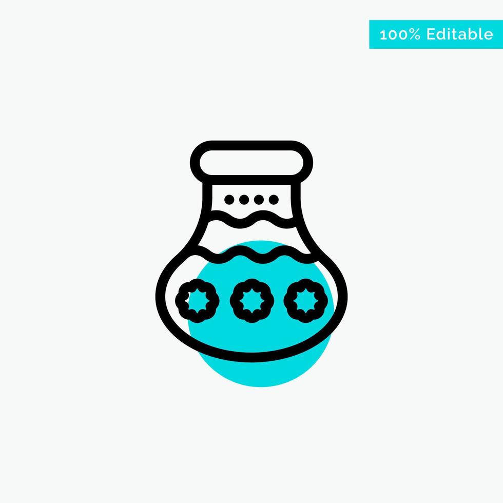 Pot Sand Water Pongal Festival turquoise highlight circle point Vector icon