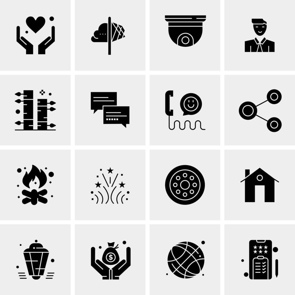 16 iconos universales de negocios vector ilustración de icono creativo para usar en proyectos relacionados con la web y dispositivos móviles