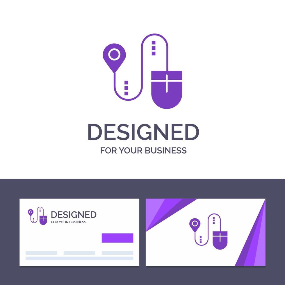 Creative Business Card and Logo template Mouse Location Search Computer Vector Illustration