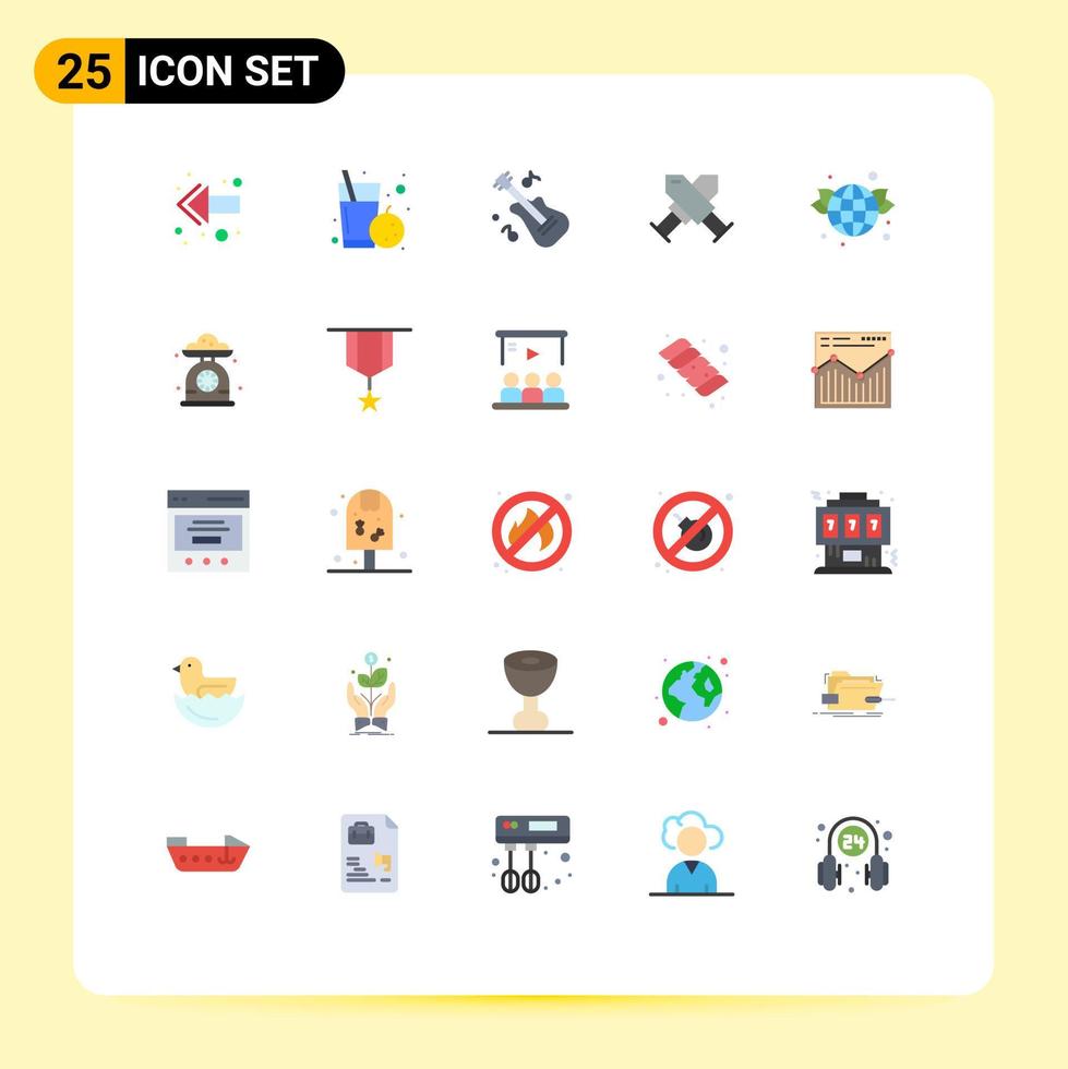 25 iconos creativos signos y símbolos modernos de elementos de diseño de vector editables de insignia de tierra de instrumento de globo verde