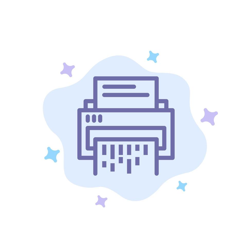 Confidential Data Delete Document File Information Shredder Blue Icon on Abstract Cloud Background vector