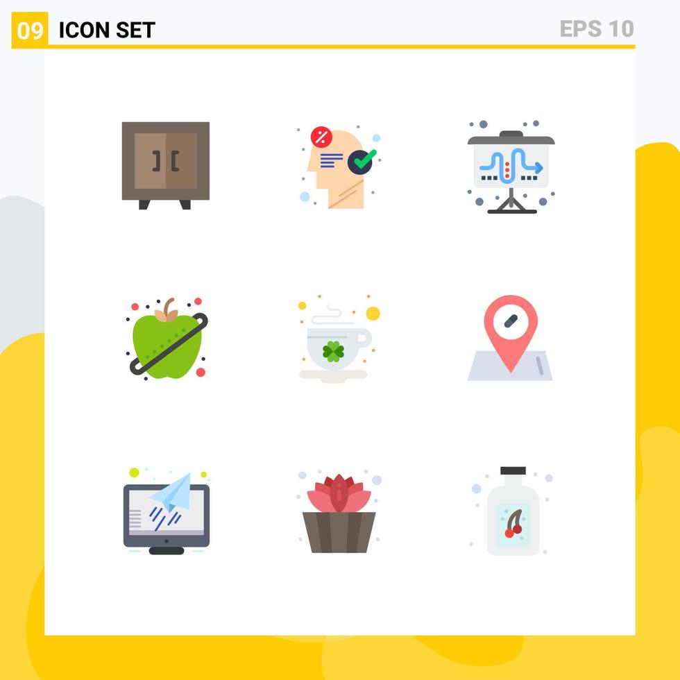 Stock Vector Icon Pack of 9 Line Signs and Symbols for coffee healthy seo fruit tactic Editable Vector Design Elements