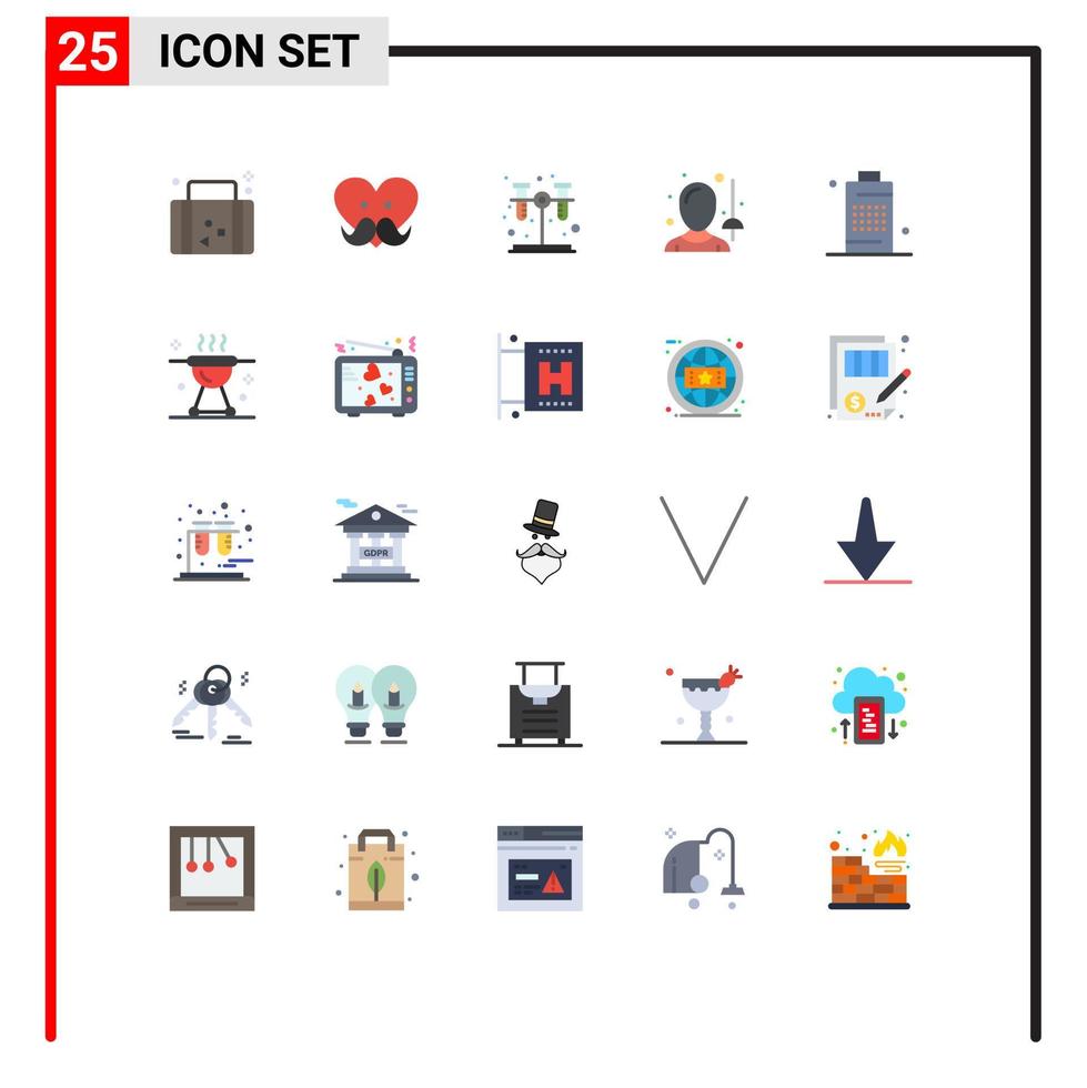 Group of 25 Modern Flat Colors Set for cell sword love sports female Editable Vector Design Elements