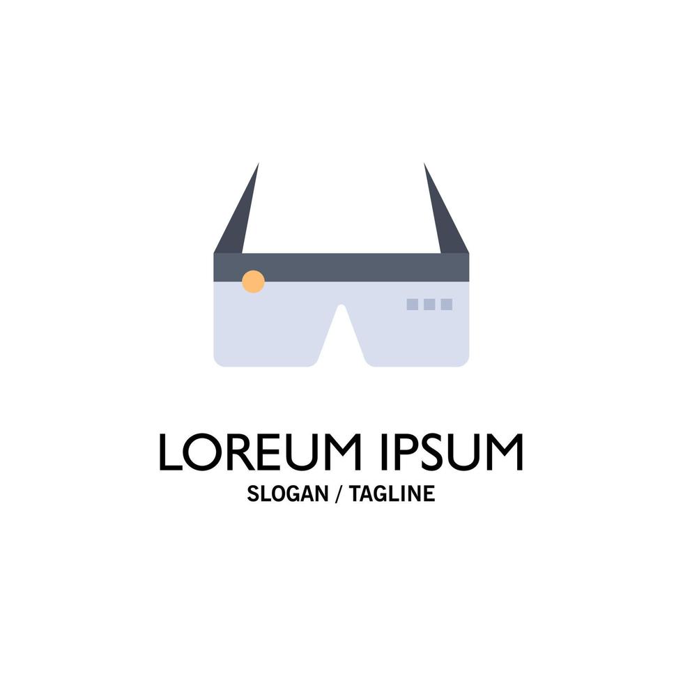 Computer Computing Digital Glasses Google Business Logo Template Flat Color vector