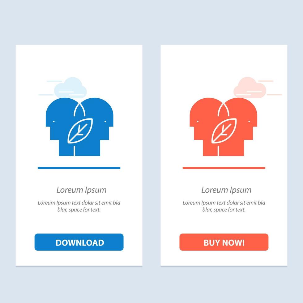 Eco Eco Mind Head Mind  Blue and Red Download and Buy Now web Widget Card Template vector