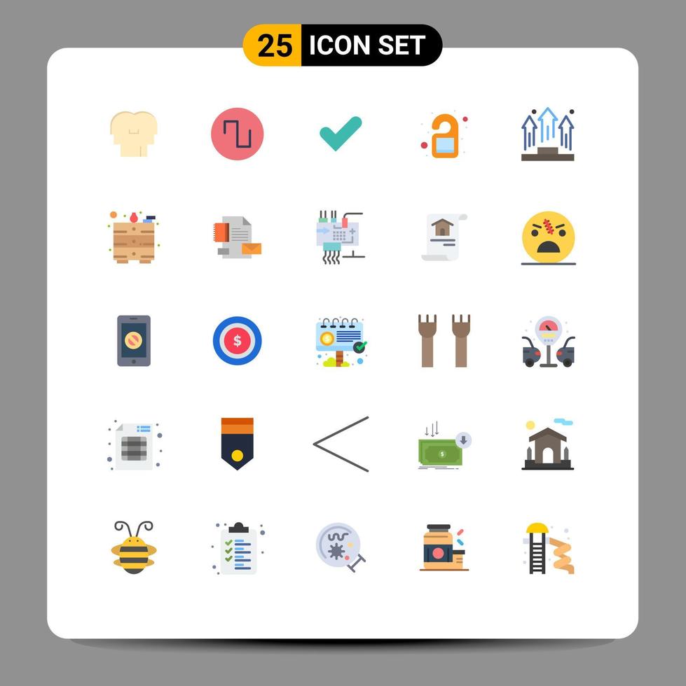 Stock Vector Icon Pack of 25 Line Signs and Symbols for businessmen hanger ok knob door Editable Vector Design Elements