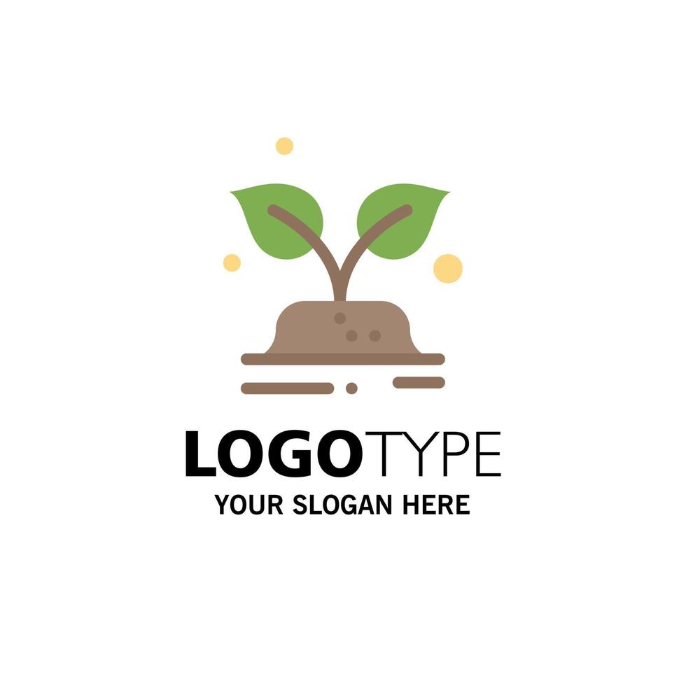 Green Trees World Save Business Logo Template Flat Color vector