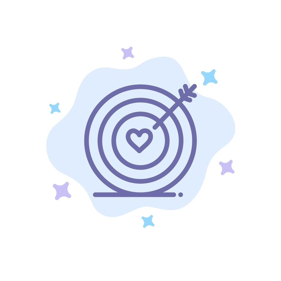 Target Love Heart Wedding Blue Icon on Abstract Cloud Background vector