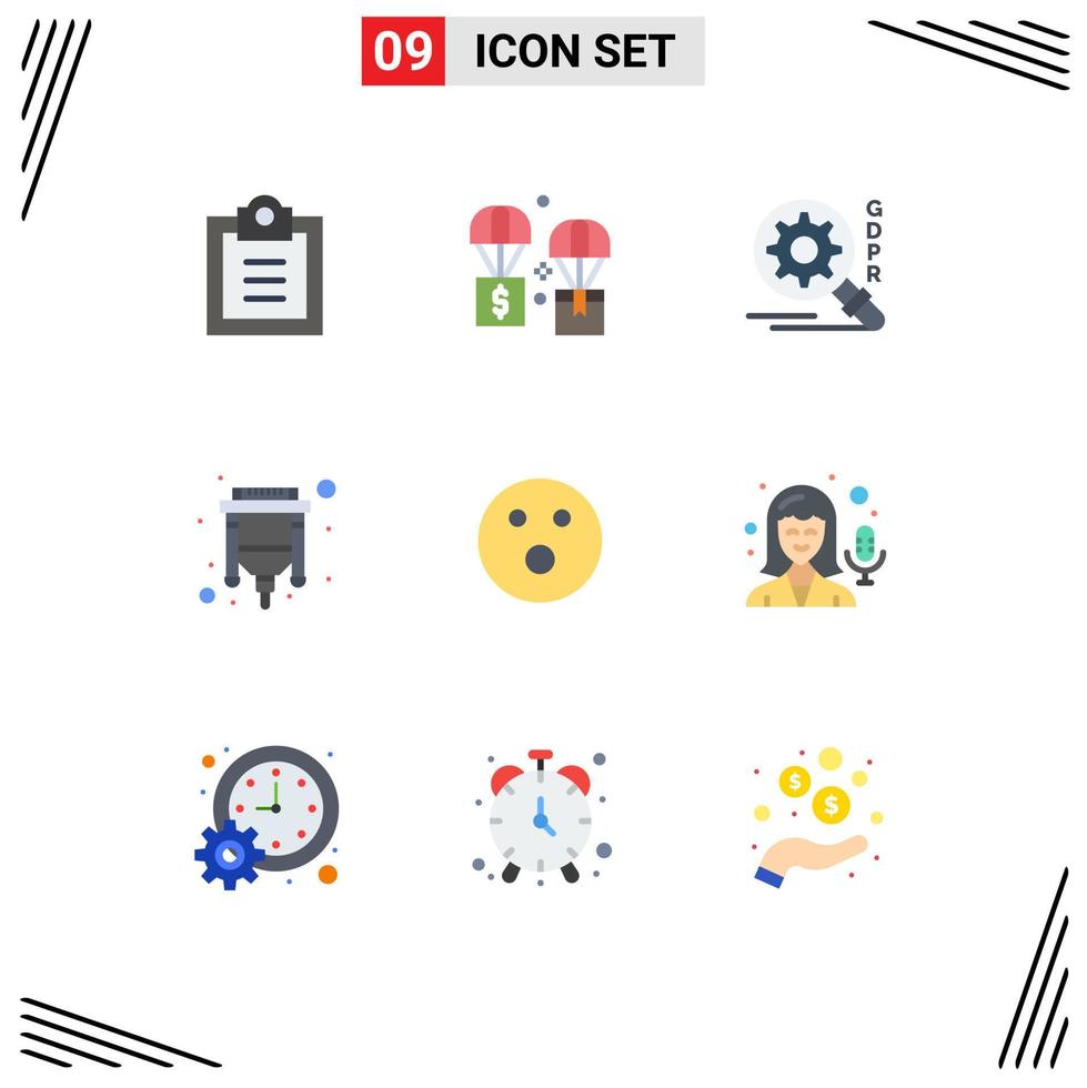 Stock Vector Icon Pack of 9 Line Signs and Symbols for sport golfball gdpr hdmi connector Editable Vector Design Elements