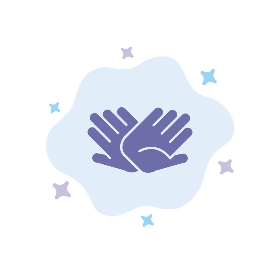 Charity Hands Help Helping Relations Blue Icon on Abstract Cloud Background vector