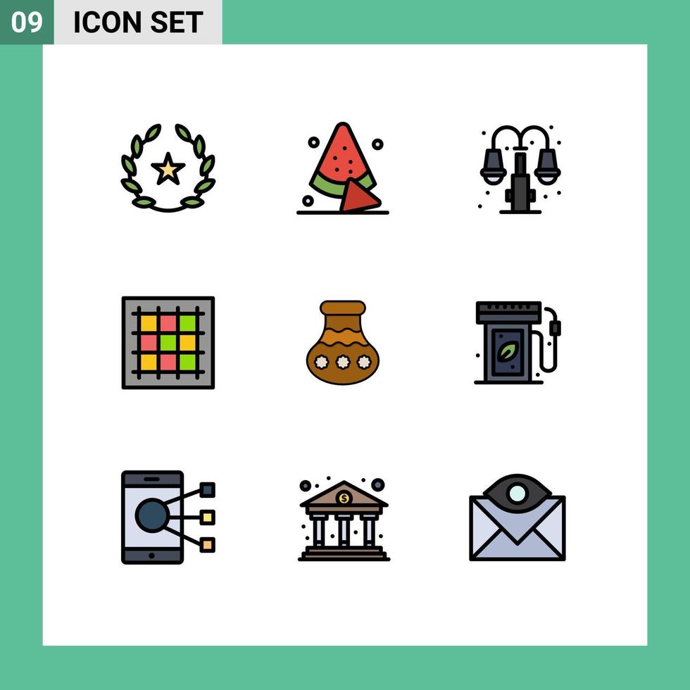 Stock Vector Icon Pack of 9 Line Signs and Symbols for sand software life area graph Editable Vector Design Elements