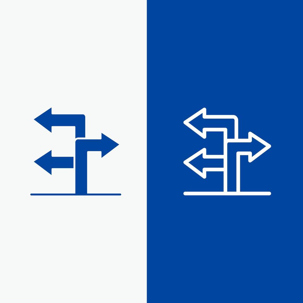 Arrow Direction Navigation Line and Glyph Solid icon Blue banner Line and Glyph Solid icon Blue banner vector