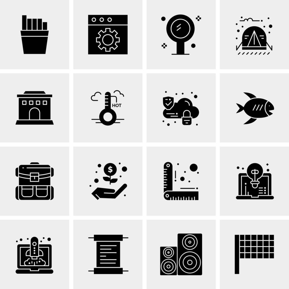 16 iconos de negocios universales vector ilustración de icono creativo para usar en proyectos relacionados con la web y dispositivos móviles